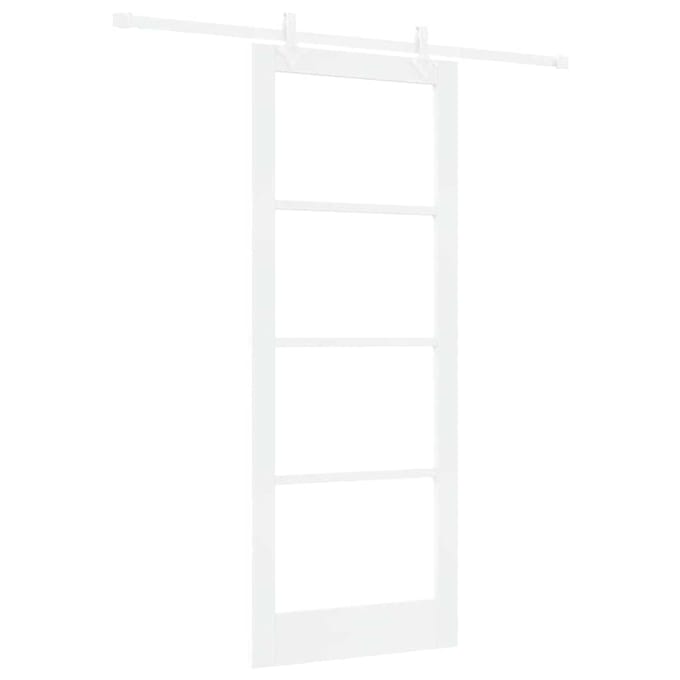 vidaXL - Schuifdeur - 83 - x - 211 - cm - Massief - grenenhout - en - glas - Wit
