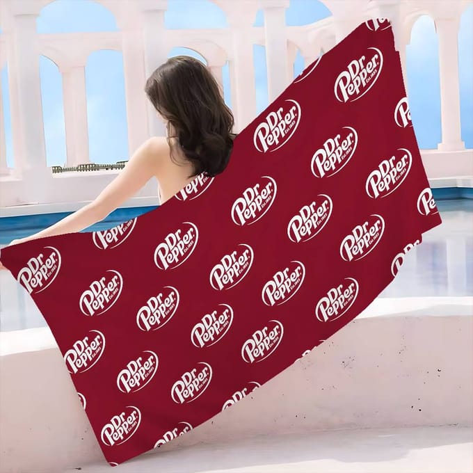 D-Dr P-Pepper Dessin Animé Couverture Microfibre Séchage Rapide Serviettes de Plage Impression Surdimensionnée Super Absorbante Couverture Serviette de Piscine Cotton 50x100cm