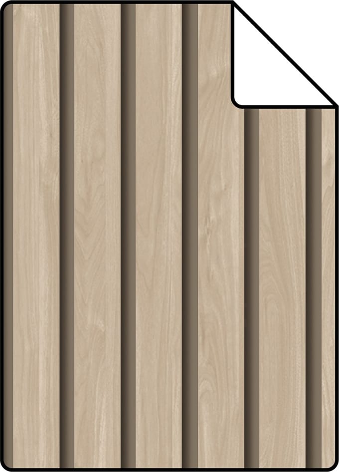 Proefstaal ESTAhome behang houten wandpanelen 3d beige - 26.5 x 21 cm - 139607-S