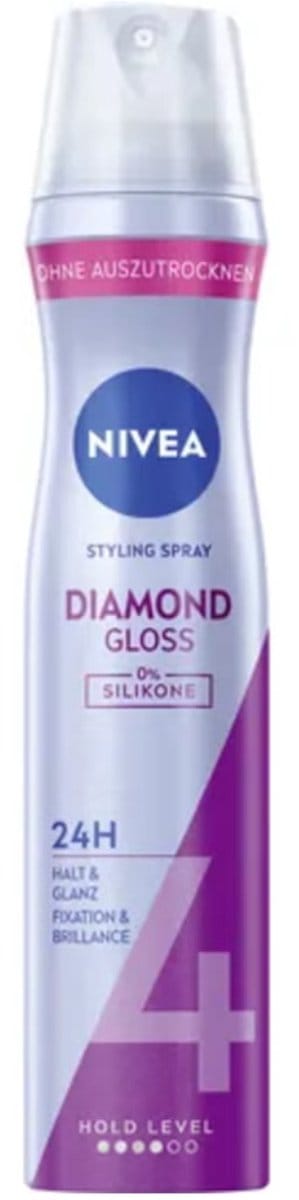 NIVEA Diamond Gloss, Haarspray, Unisex, Alle haartypen, 250 ml, Voedend, Bescherming, Glans, Spuitfles