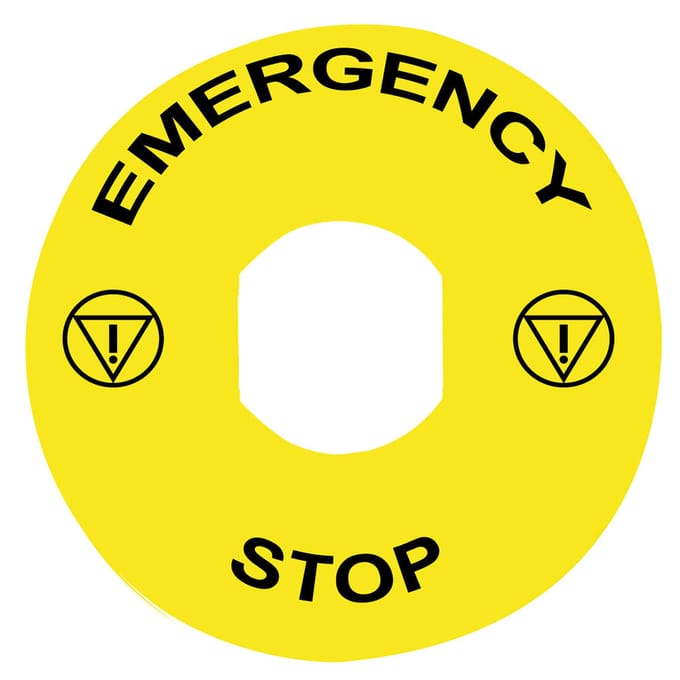 Schneider Electric 90Mm Noodstop Legende Label - ZBY8330 [2 Stuks]