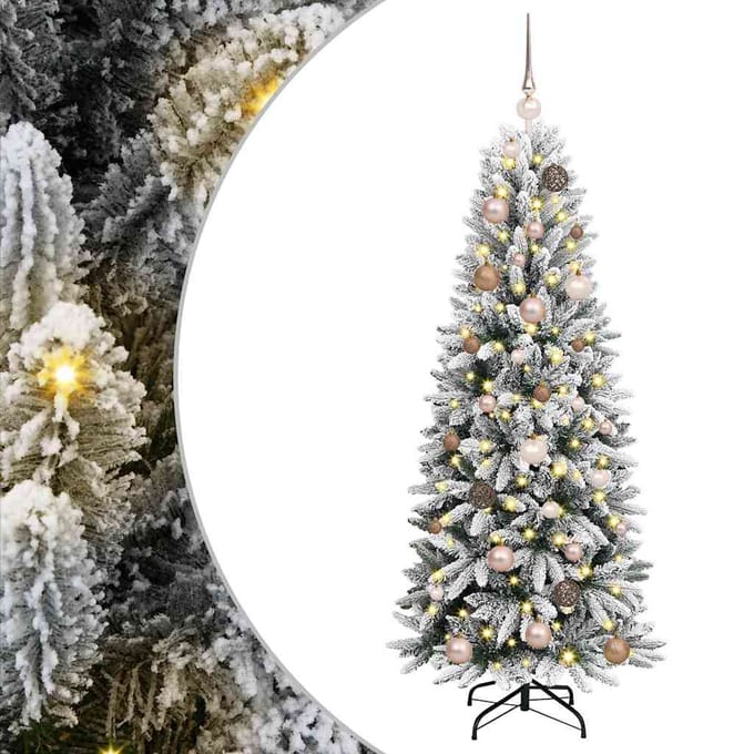 vidaXL - Kunstkerstboom - Wit - 150 - cm - PVC - en - plastic - en - staal - en - PE