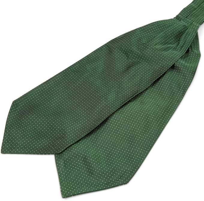 Zijden Groene Sjaaldas met Polkadotmotief