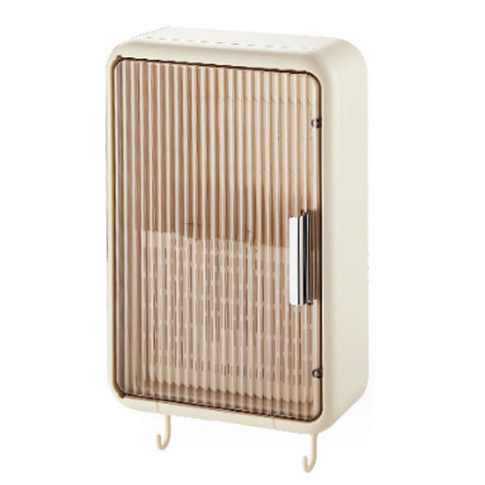 Keuken Eetstokjeshouder Wandmontage Eetstokjes Organizer Afdruipend Stofdicht Keukengerei Cream brown