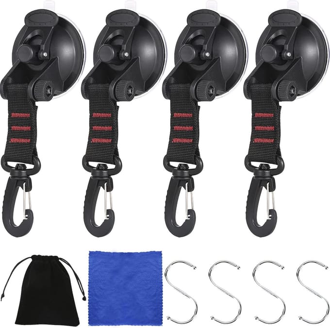 Multifunctionele Zuignappen Set - Sterke Grip voor Tenten en Campers