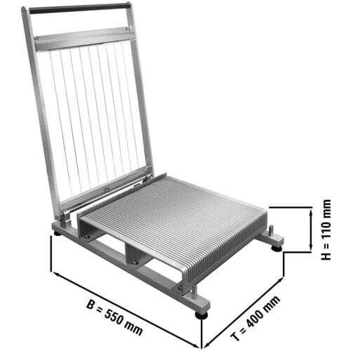 GGM Gastro Pralinenschneider - Drahtabstand: 30, 22,5 & 37,5mm - inkl. 3 Rahmen Zilver
