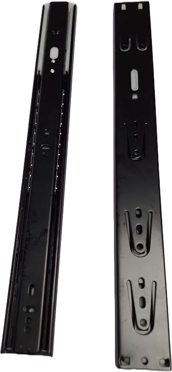 Hoexs - Softclose Ladegeleiders - 40cm - Zwart - Set van 2 - Laderails - Volledig uittrekbaar