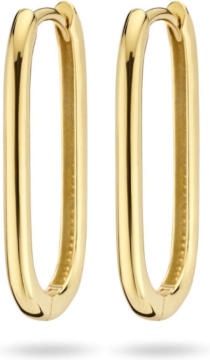 Juwelier Emo - 14 Karaat Geelgouden klapoorringen paperclip – 25MM