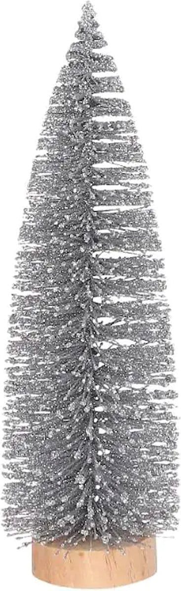 Zilver Glitter Kerstboompje 15 cm - House of Seasons
