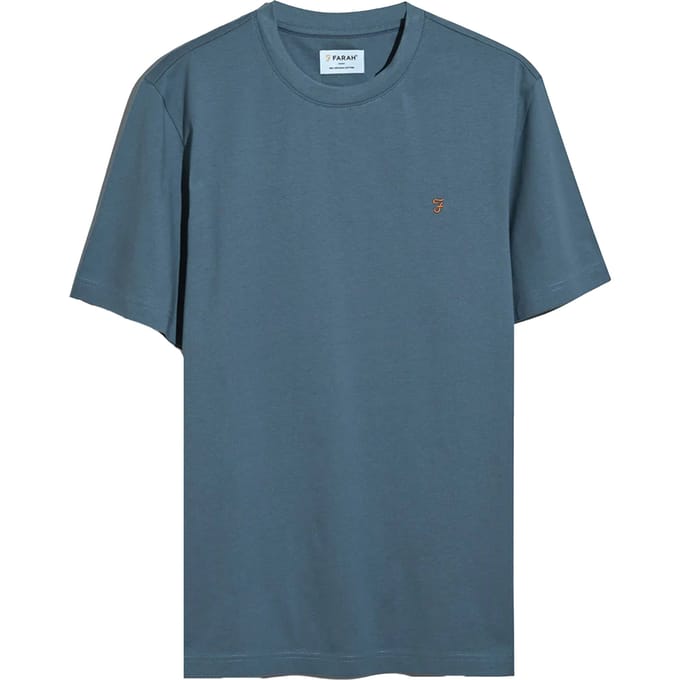 Farah Heren Logo Regular T-Shirt (Krijtblauw)