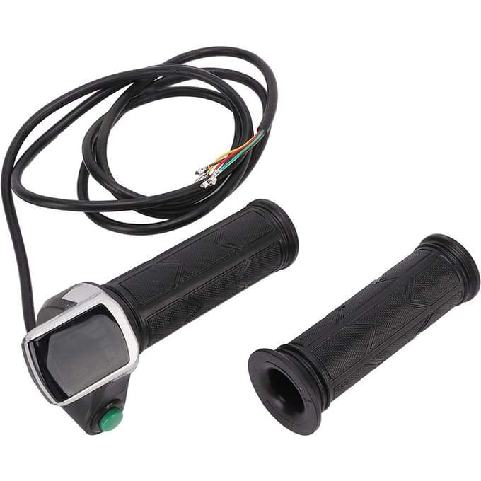 Poignée d'accélérateur rotative pour guidon de véhicule électrique avec poignée en caoutchouc et écran LCD 48V black