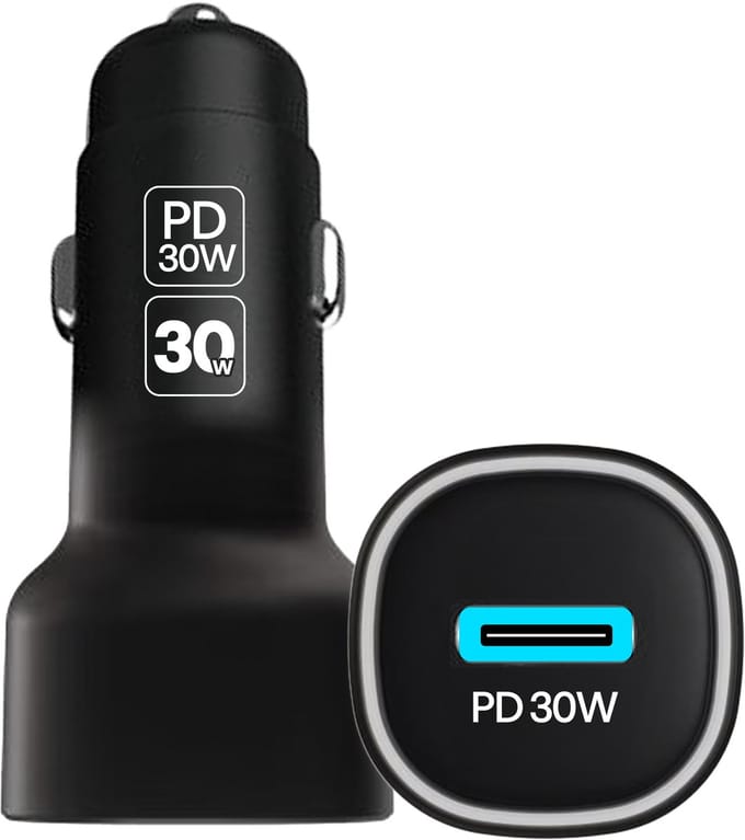 Xssive - Autolader USB C 30W - Snellader Power Delivery (PD) - Auto Oplader 12V/24V - Compact - Sigarettenaansteker USB