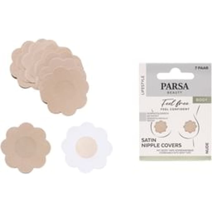 PARSA Beauty - Flower Satin Nipple Covers - Skin-friendly & Opaque Nude