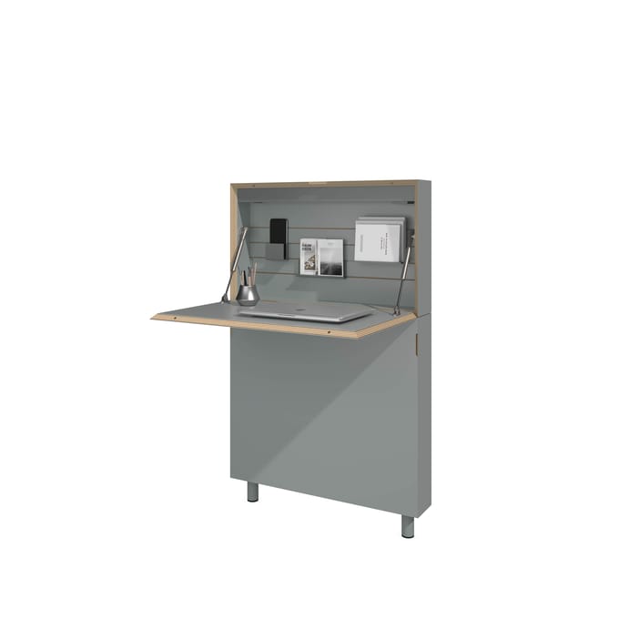 Müller Möbelwerkstätten Flatmate Secretaire Linoleum - ash - Led-techniek met stekkerdoos en USB-doos