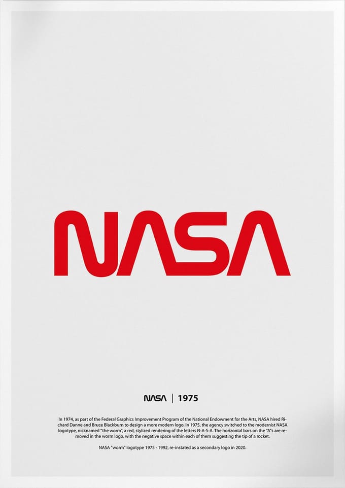 Nasa Worm Logo | Poster | B2: 50x70 cm