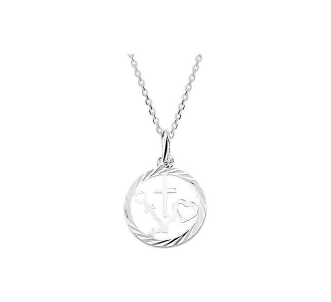 Zilver Gerhodineerde Collier geloof 1329791