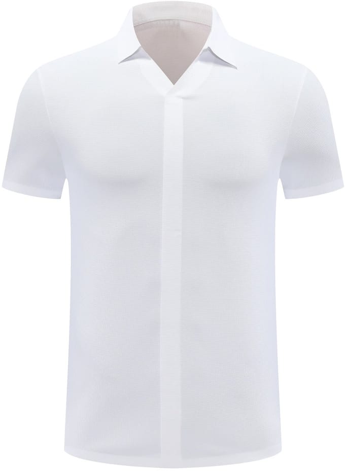 ALLTHEMEN Heren Wafelstructuur Polo V-Hals Korte Mouw - 2XL
