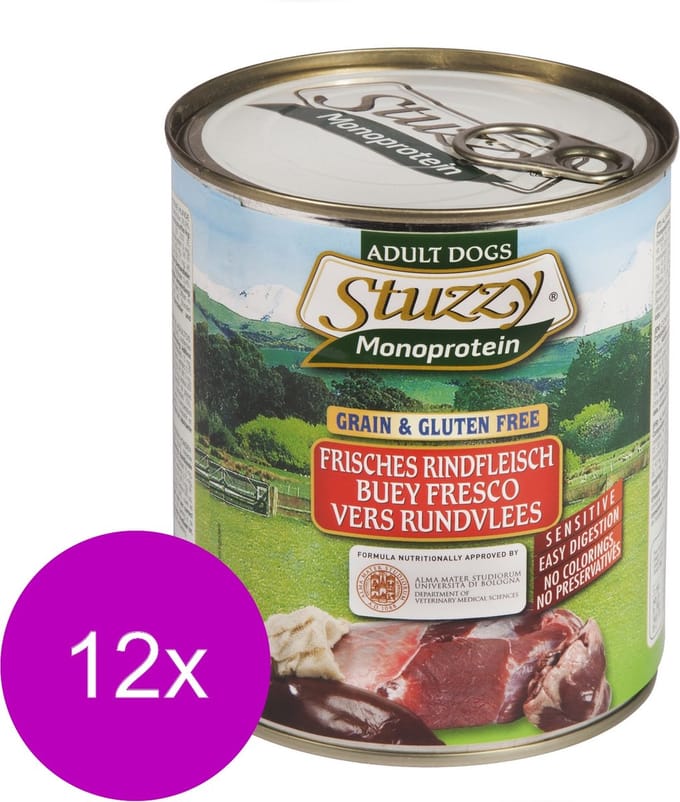 Stuzzy Blik Adult 800 g - Hondenvoer - 12 x Rund