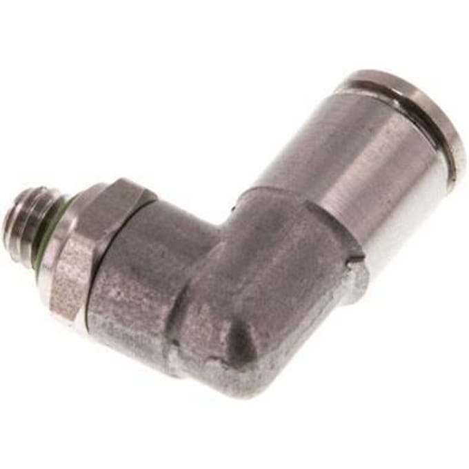 4mm x M 5 90 graden L-verbinding RVS Insteekfitting Buitendraad Draaibaar FKM