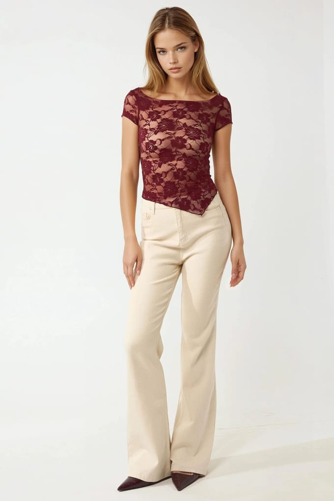 Floral Lace Crop Top Pika Collectie