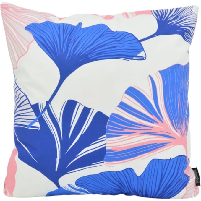 Gek op kussens! Sierkussen pink blue ginkgo | 45 x 45 cm | katoen/polyester