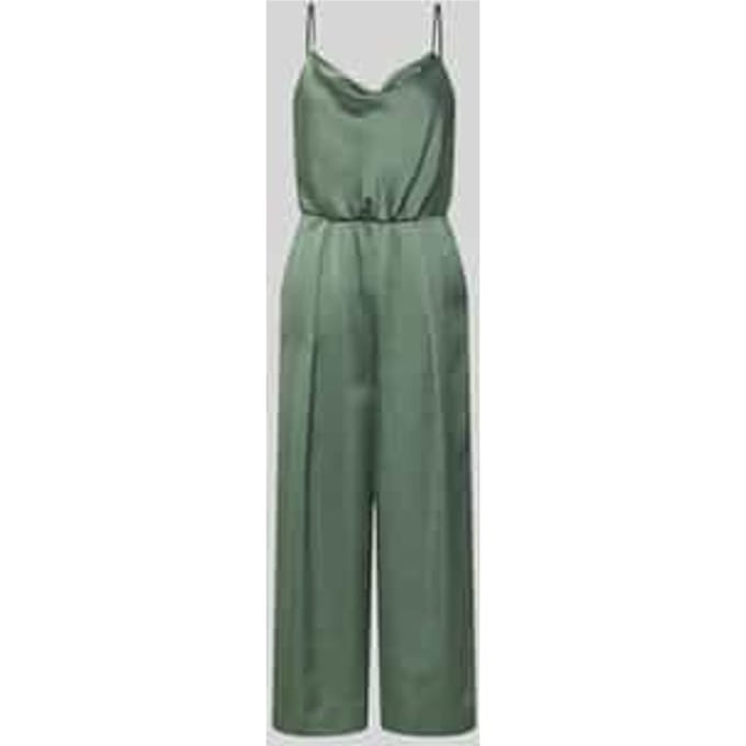 Jumpsuit van satijn met cascadehals