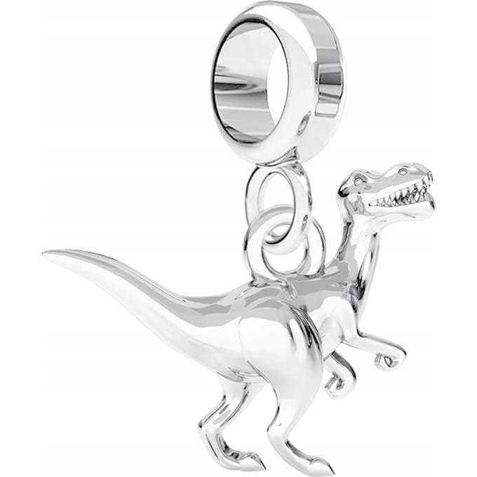 Bedels Zilveren Met Een Dinosaurus Dinosaurustrex Monster Dier Zilver 925 white