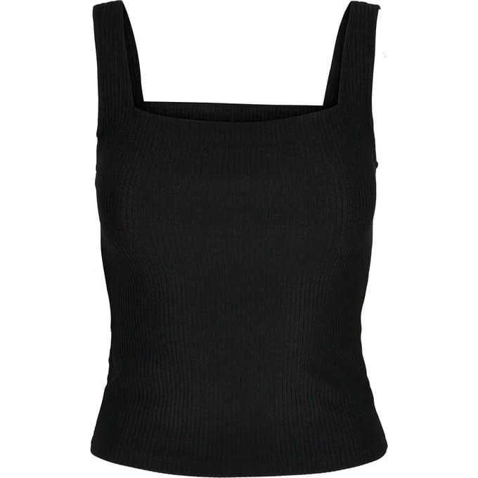 Urban Classics Mouwloze top -4XL- Squard Neckline Rib Zwart