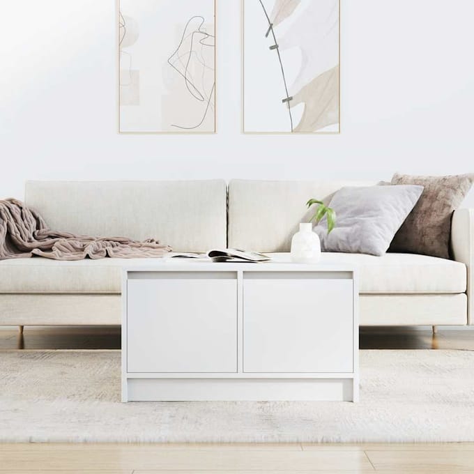 vidaXL - Salontafel - met - lades - 70,5x70x40 - cm - wit