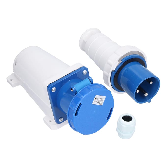 Industriële Connector Waterdichte Kabel Draad Stekker Stopcontact 3 Fase 3 Pin 2P+E 220250V 63A blue