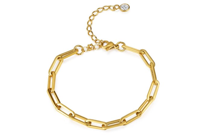 Di Lusso stainless steel paperclip armband Thora