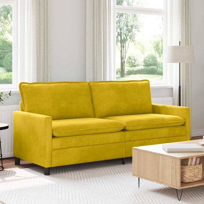 vidaXL - Bank - Geel - 196 - x - 81 - x - 87,5 - cm - Fluweel