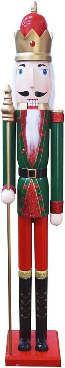 Houten Notenkraker Soldaat 106 cm - Kerstdecoratie met Functionerend Mechanisme