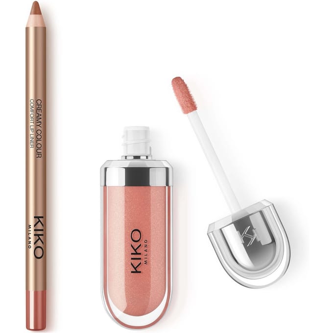 KIKO Milano Exclusive Lip Combo (Various Shades) - 90's Modern Nude