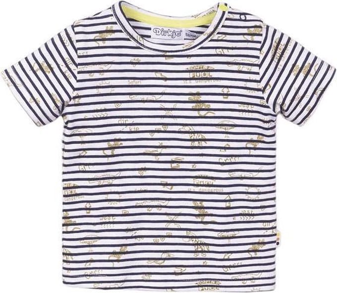 Dirkje T-shirt - Navy blauw + wit - maat 86