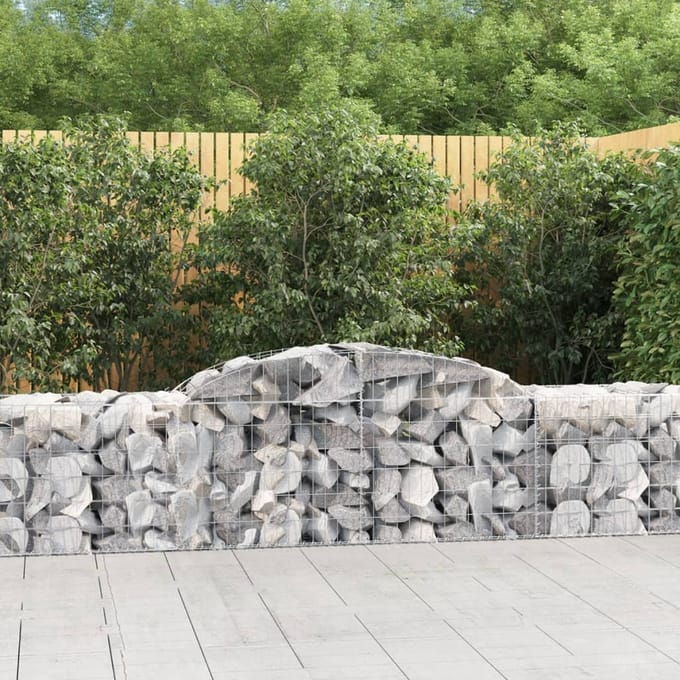 vidaXL - Schanskorven - 15 - st - gewelfd - 300x50x60/80 - cm - gegalvaniseerd - ijzer