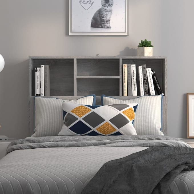 vidaXL - Hoofdbordkast - 100x19x103,5 - cm - grijs - sonoma - eikenkleurig