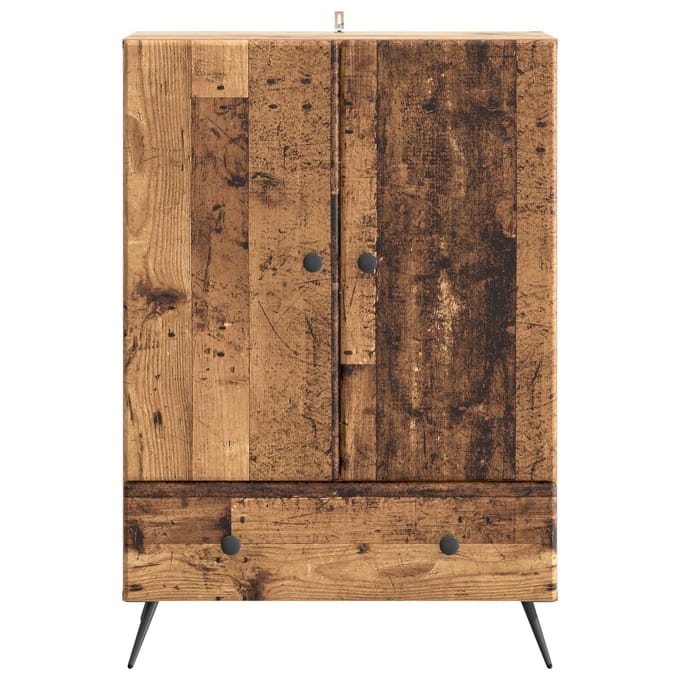 vidaXL - Dressoir - Oud - hout - 66 - x - 34,5 - x - 95 - cm - Bewerkt - hout
