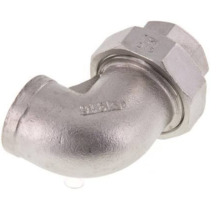90° Uniale Connector Rp1'' Binnendraad RVS Conische Afdichting 16bar