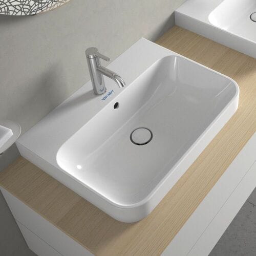 Duravit Happy D.2 Plus - Inbouwwastafel, 60x46 cm, met overloop, met kraangat, wit 2360600000