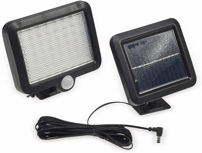 Draaibare LED Solar Schijnwerper met Bewegingssensor en Aparte Zonnepaneel