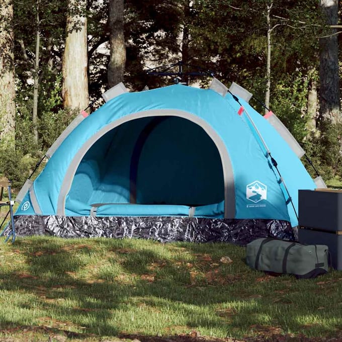 Vidaxl Tente de Camping, 2 Personnes, Bleue, Montage Rapide