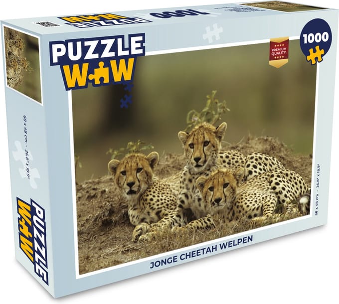 Puzzel Jonge cheetah welpen - Legpuzzel - Puzzel 1000 stukjes volwassenen