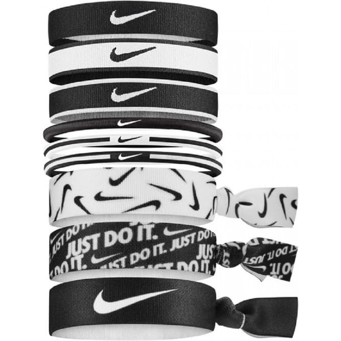 Nike Unisex haarband voor volwassenen (set van 9) (Zwart/Wit)