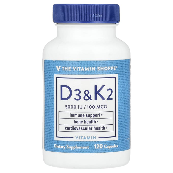 Vitamine D3 & K2, 120 Capsules