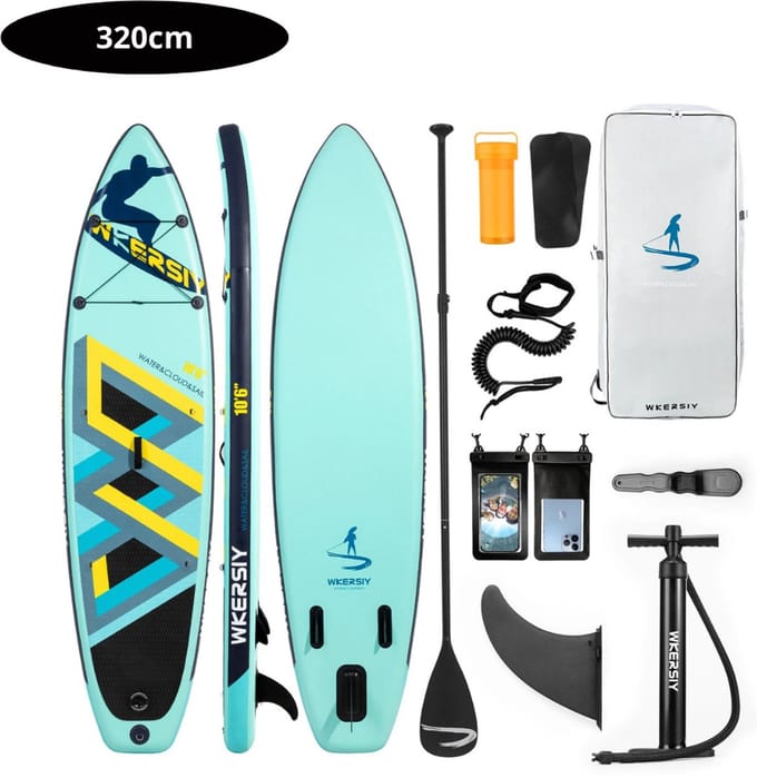 Bovista Sup Board - Opblaasbaar - Supboard - Sup Boards - Paddle - Kayak - 320cm - Turqoise
