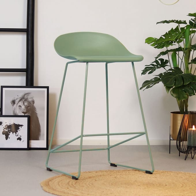 Livin24 Scandinavische Barkruk Ellen groen 66cm - barstoel