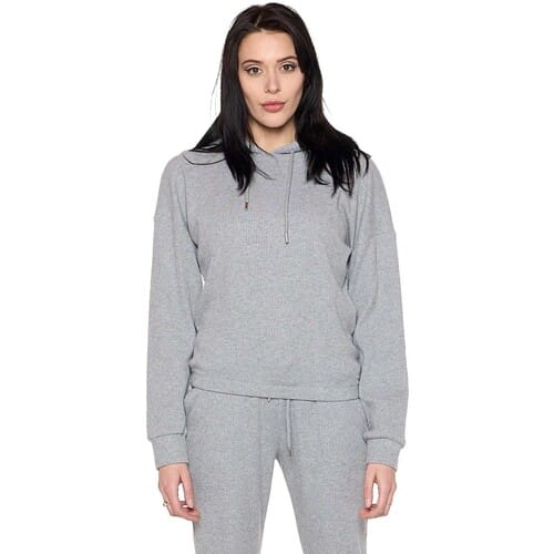 Capuchon sweaters Leone 1947 Woman Rib Hoody Pearl
