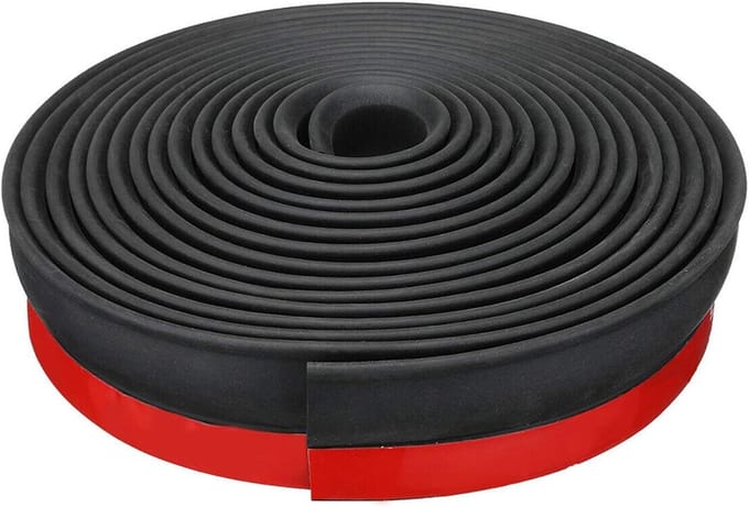 Multifunctionele weerbestendige rubberen afdichtstrip voor garagedeur - 7 meter - randafwerking en bodemafdichting