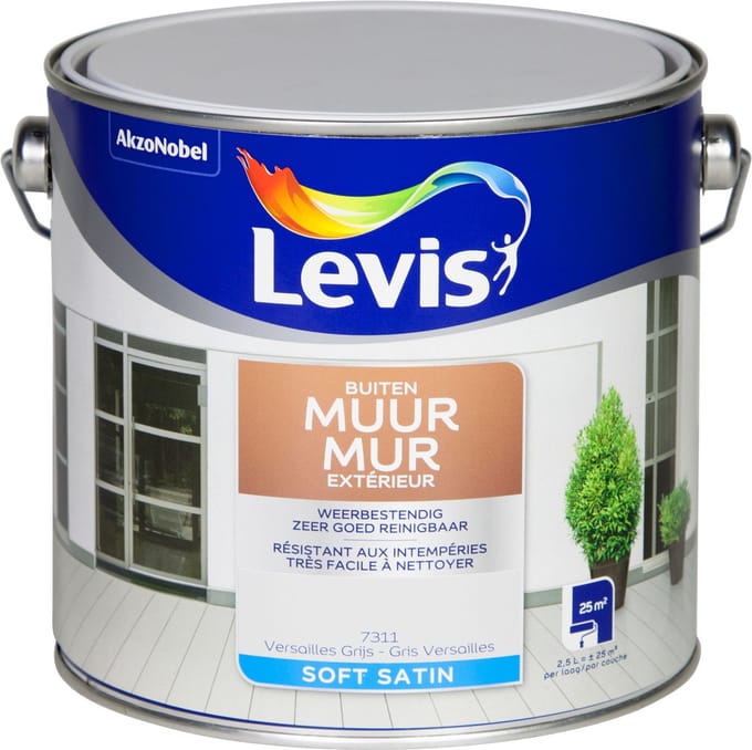 Levis - Muur Buiten - Versailles Grijs - 2,5 L